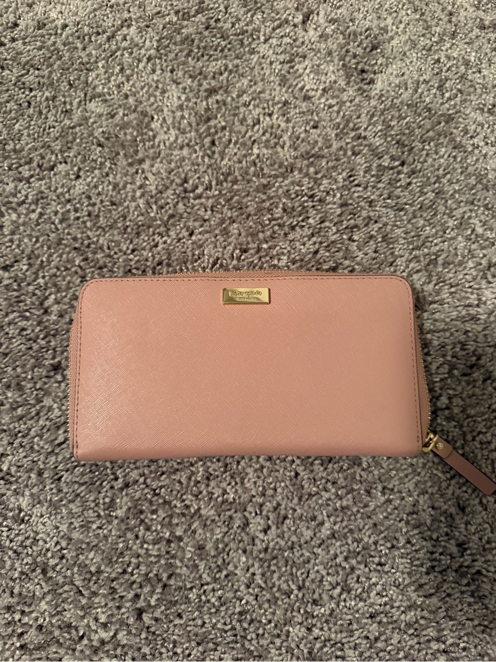 kate spade Blush Pink Saffiano Zip Wallet